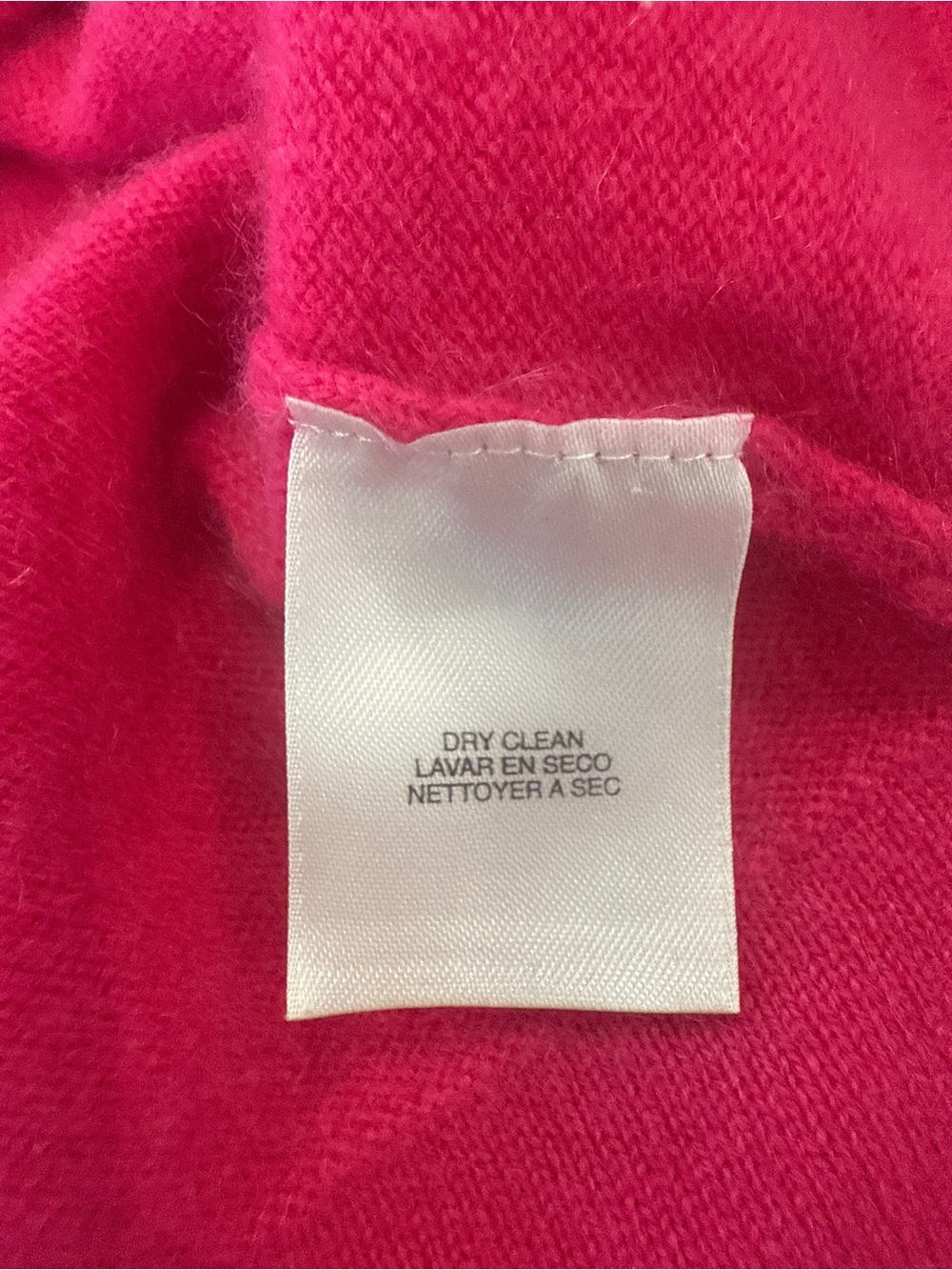 Jones New York 100% Cashmere Cowl Neck Top S/M Fuchsia Hot Pink 2-Way Sweater - Picture 8 of 8